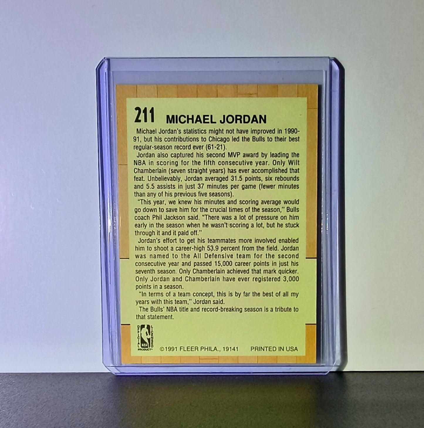 Michael Jordan 1991-92 Fleer All-Star Team #211 Basketball Card Chicago Bulls
