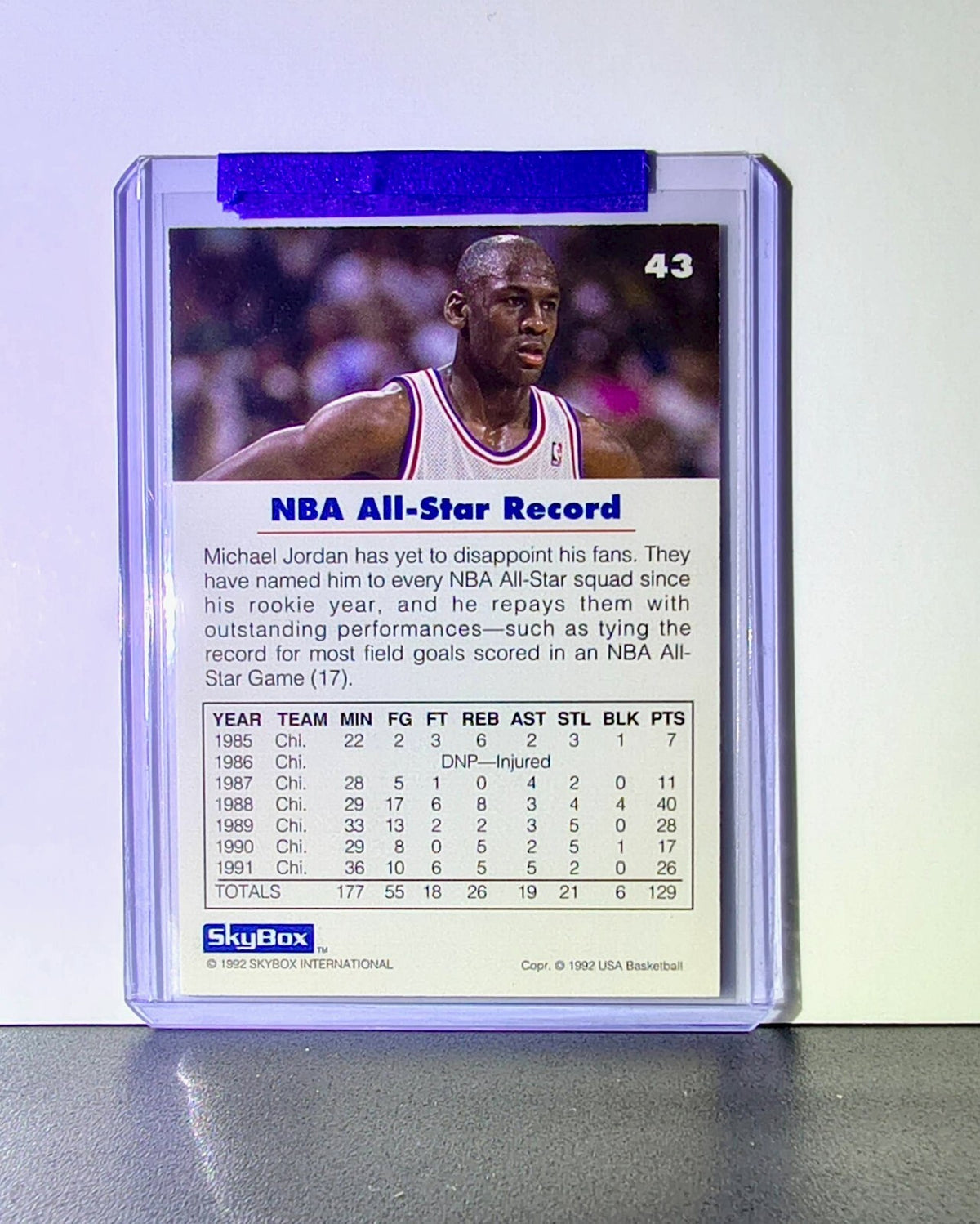Michael Jordan 1992-93 Skybox USA Basketball #43 Basketball Card Chicago Bulls