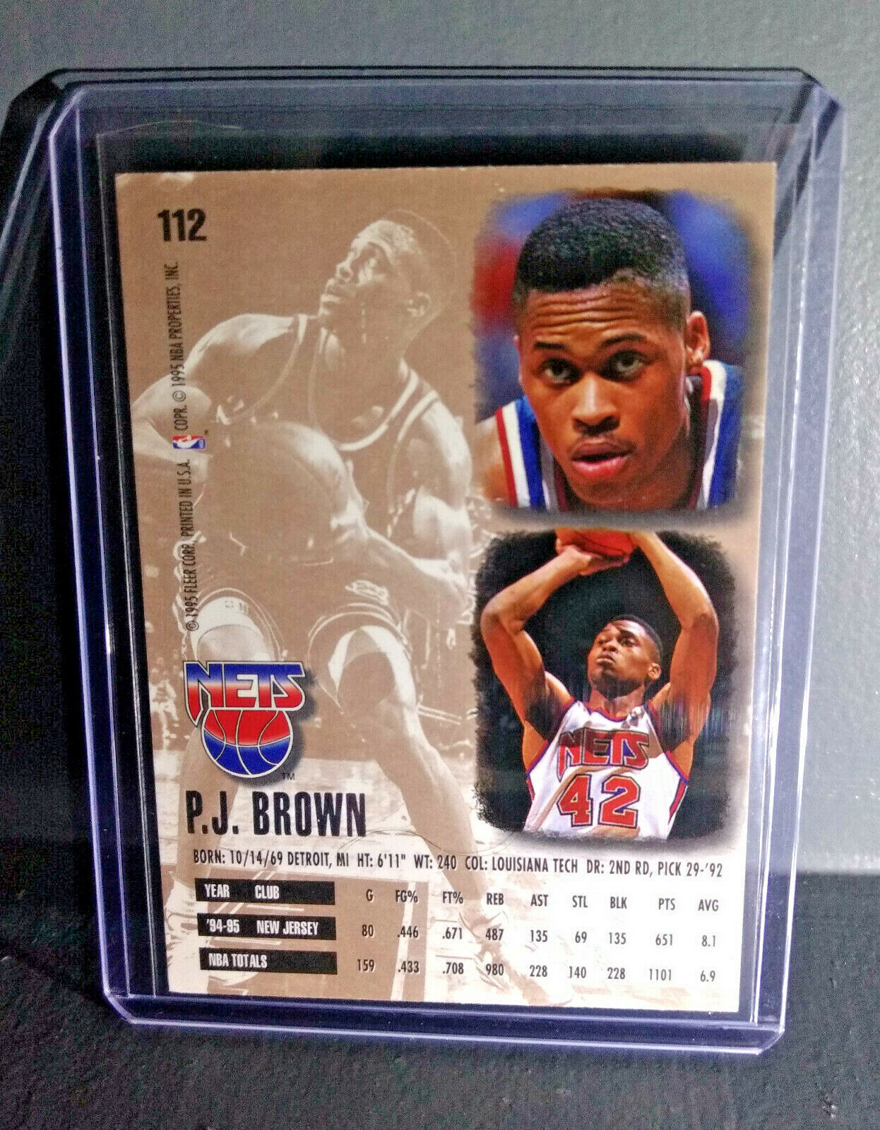 1995-96 P.J. Brown Fleer Ultra #112 Basketball Card