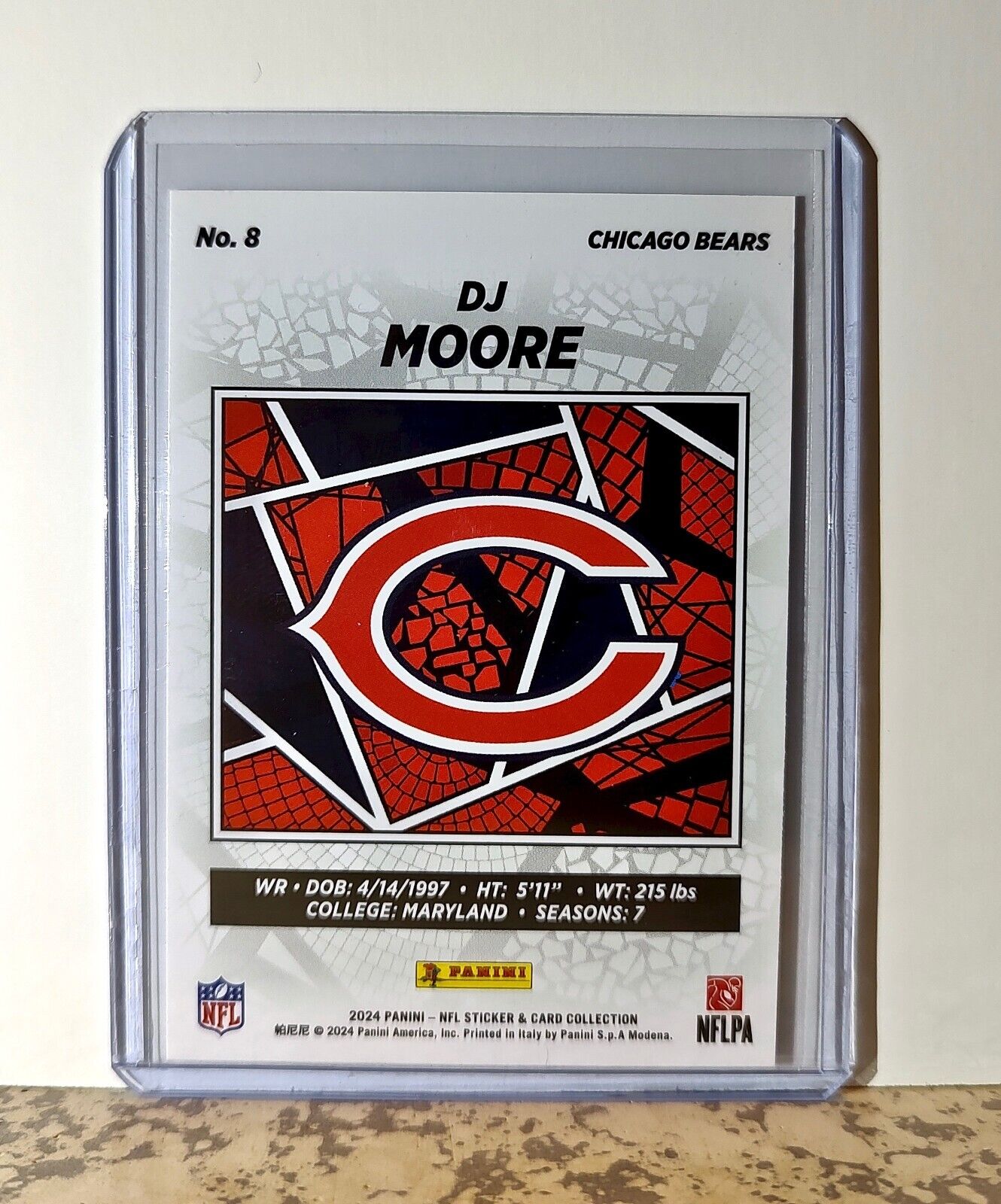 DJ Moore 2024 Panini NFL #8 Sticker Card Chicago Bears