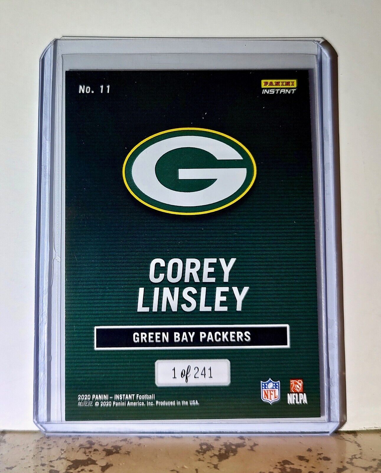 Corey Linsley 2020 Panini All-Pro NFL #11 Football Card 1/241 Green Bay Packers