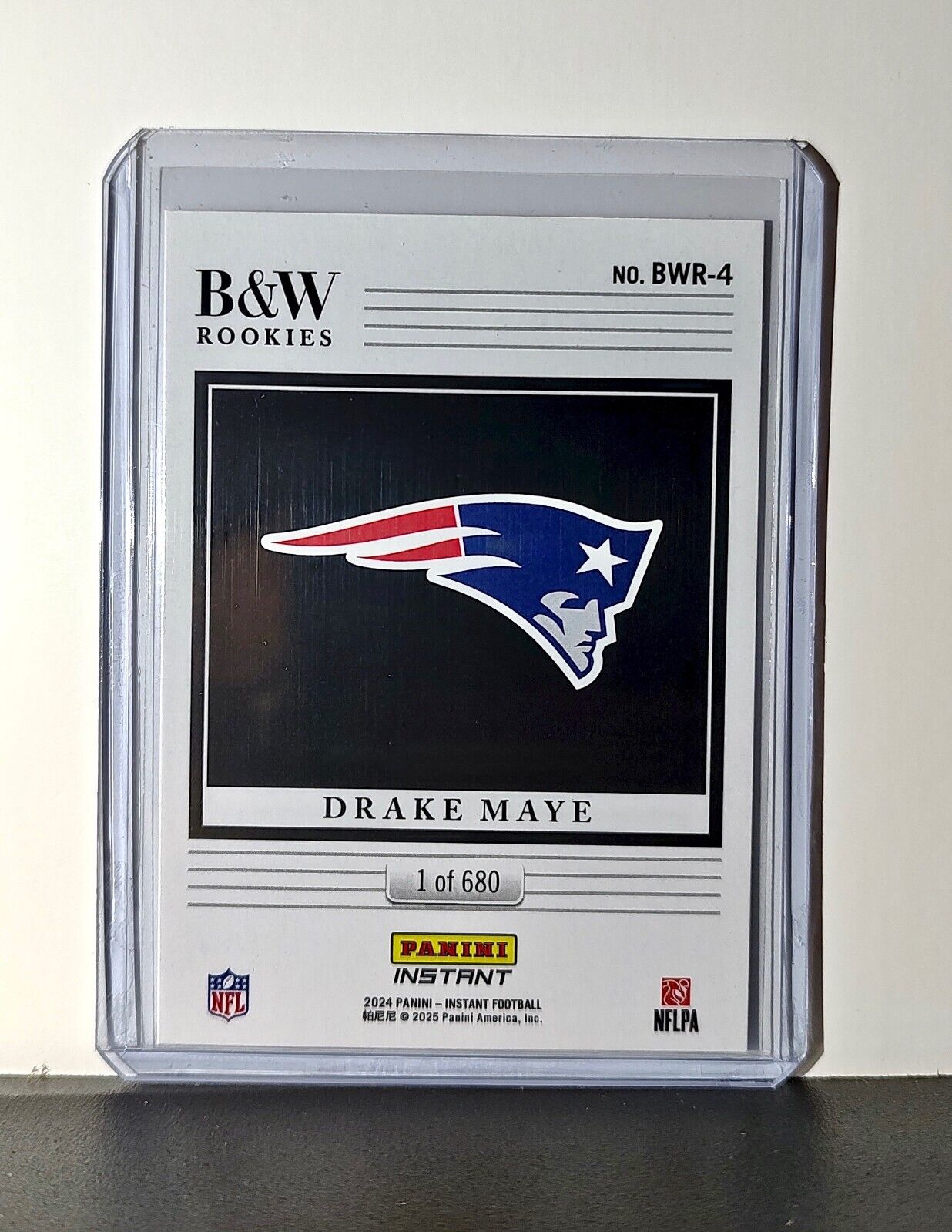 Drake Maye 2024 Panini NFL #4 Black & White Rookies Card Patriots 1 of 680
