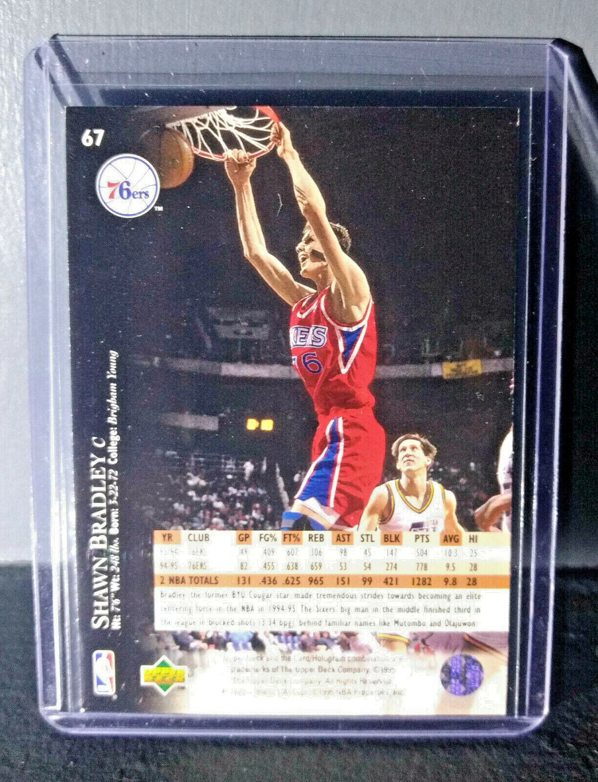 1995-96 Upper Deck Shawn Bradley #67 Basketball Card