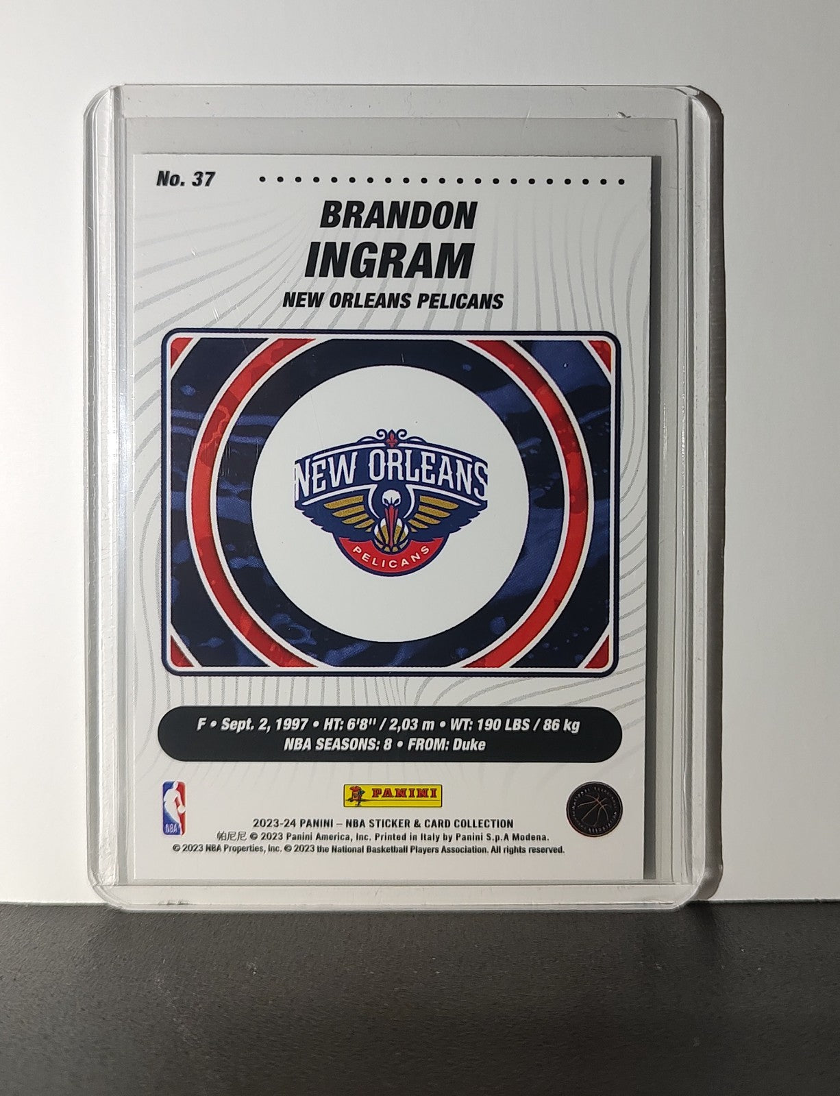 Brandon Ingram 2023-24 Panini NBA Sticker Foil Card #37 New Orleans Pelicans
