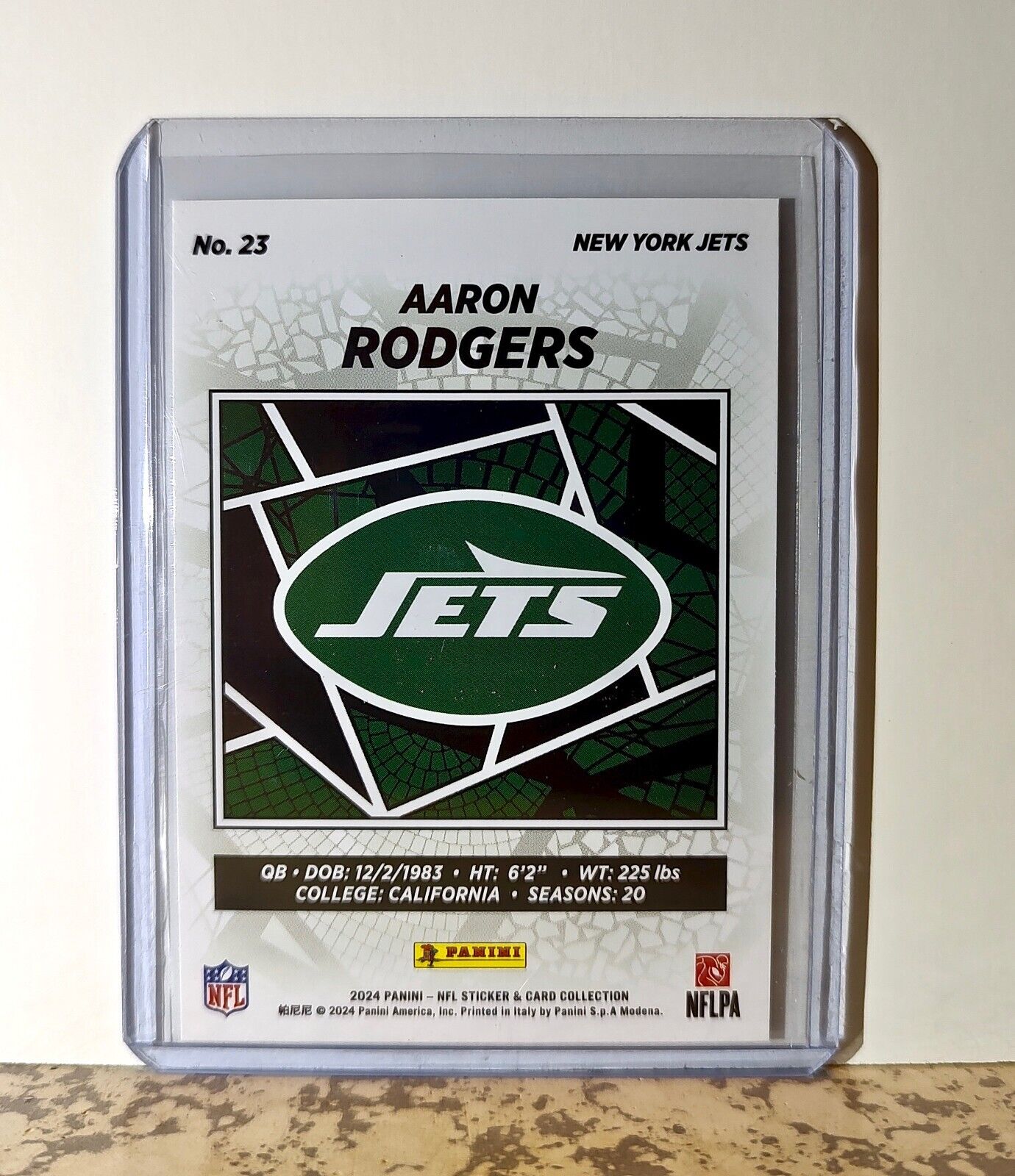 Aaron Rodgers 2024 Panini NFL #23 Sticker Card New York Jets