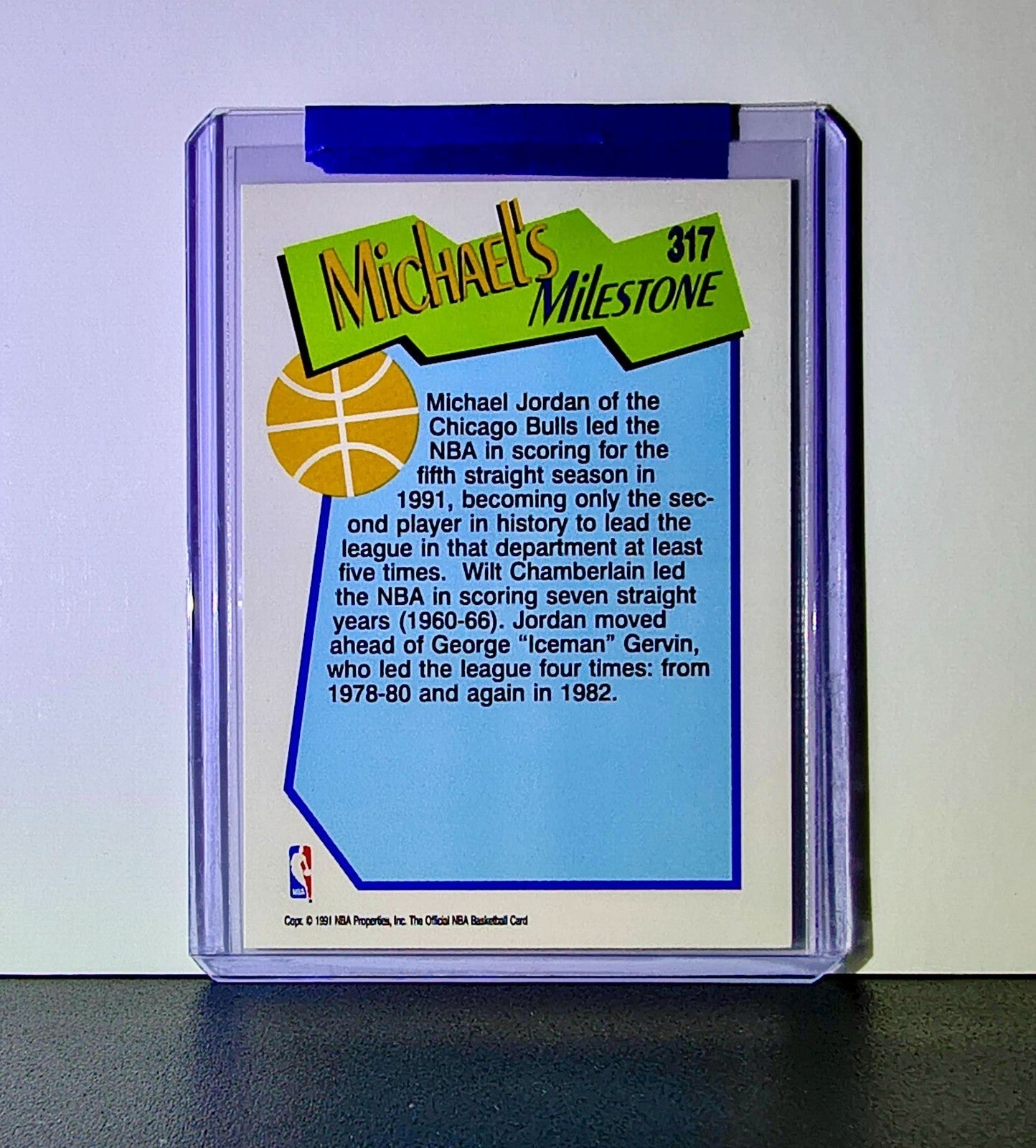 Michael Jordan 1991-92 NBA Hoops Milestones Points #317 Card Chicago Bulls