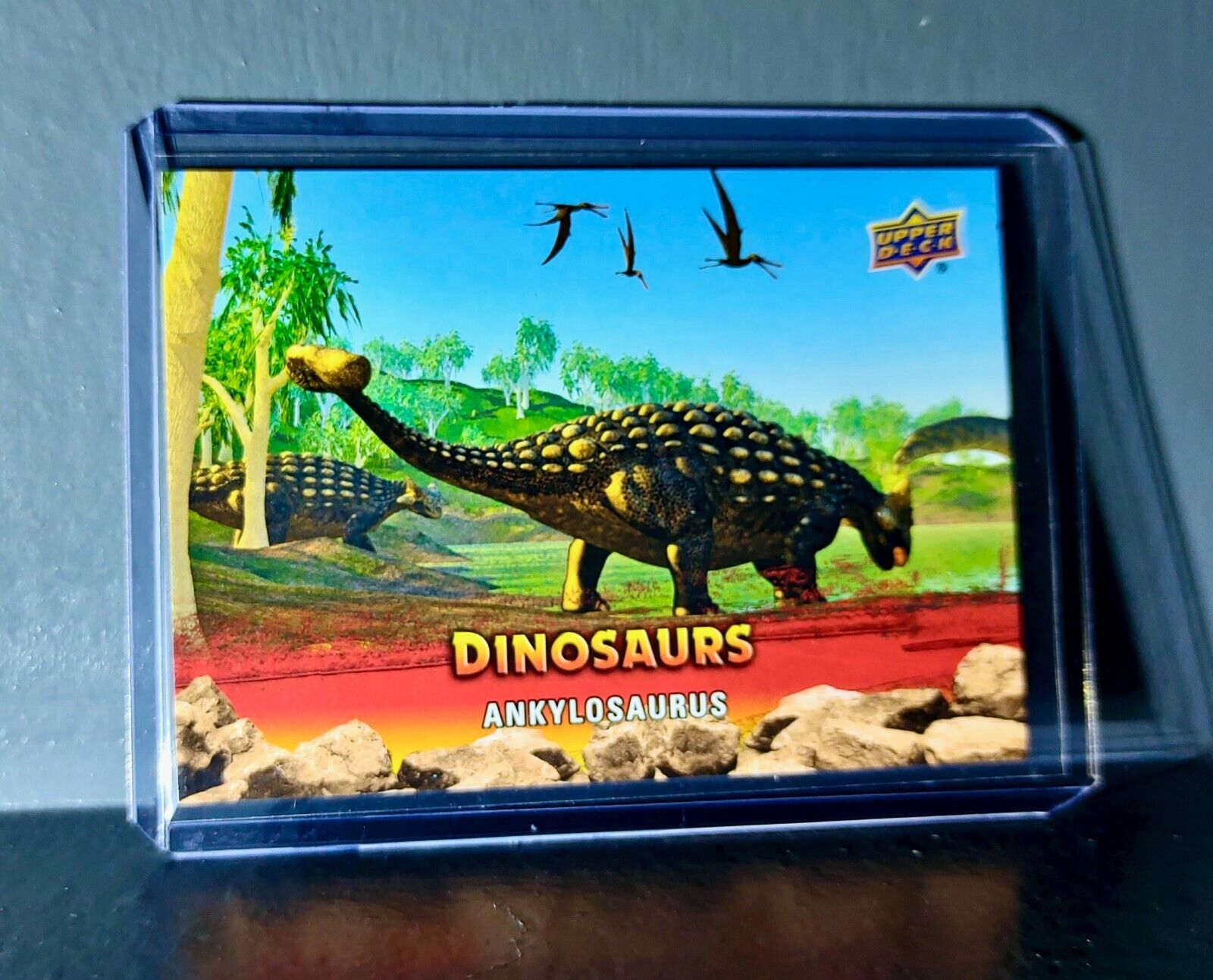 2015 Upper Deck Dinosaurs Ankylosaurus Extinction Red Parallel #4 Card