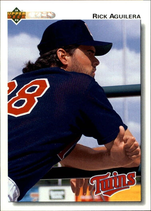 Rick Aguilera 1992 Upper Deck MLB #130 Baseball Card Minnesota Twins
