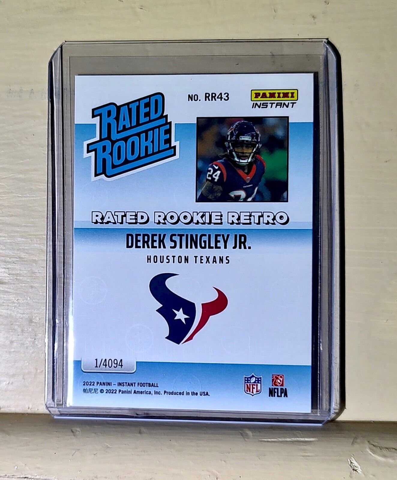 Derek Stingley Jr 2022 NFL Panini #43 Rated Rookie Retro Football Card 1/4094