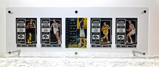 Caitlin Clark 2024 Panini Foil Basketball Cards Set of 5 with Acrylic Display