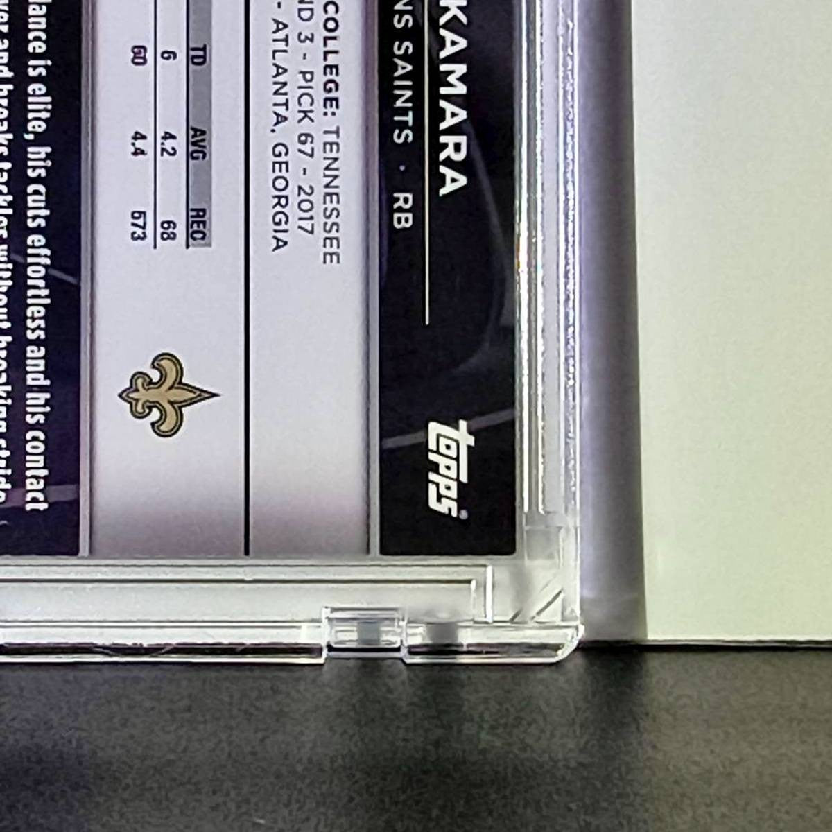 Alvin Kamara 2025 NFL Topps Chrome Black #71 Mini Diamond Gold Refractor 09/50