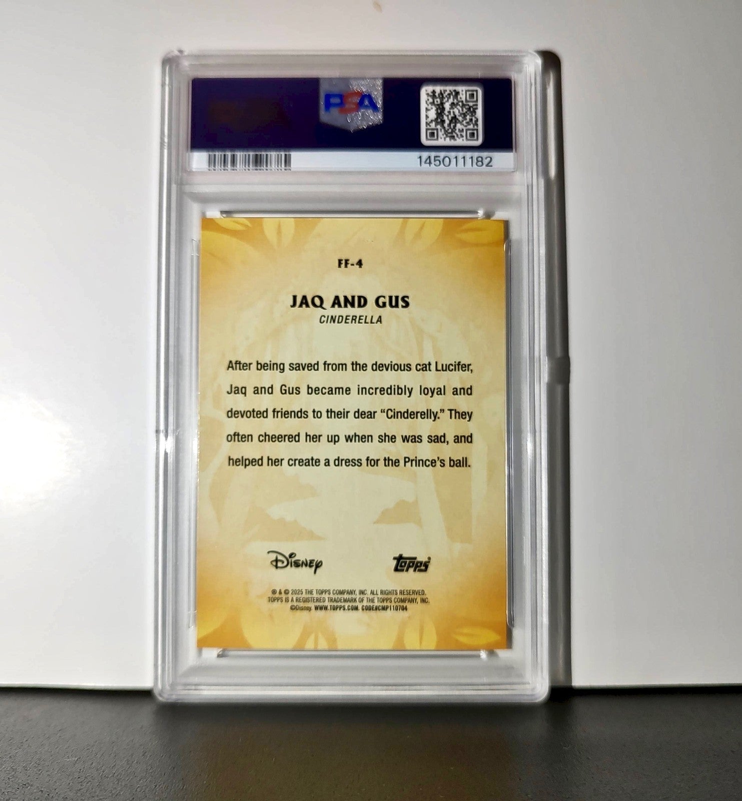 Jaq and Gus 2025 Topps Disney #FF-4 Furry Friends Card Cinderella PSA 8