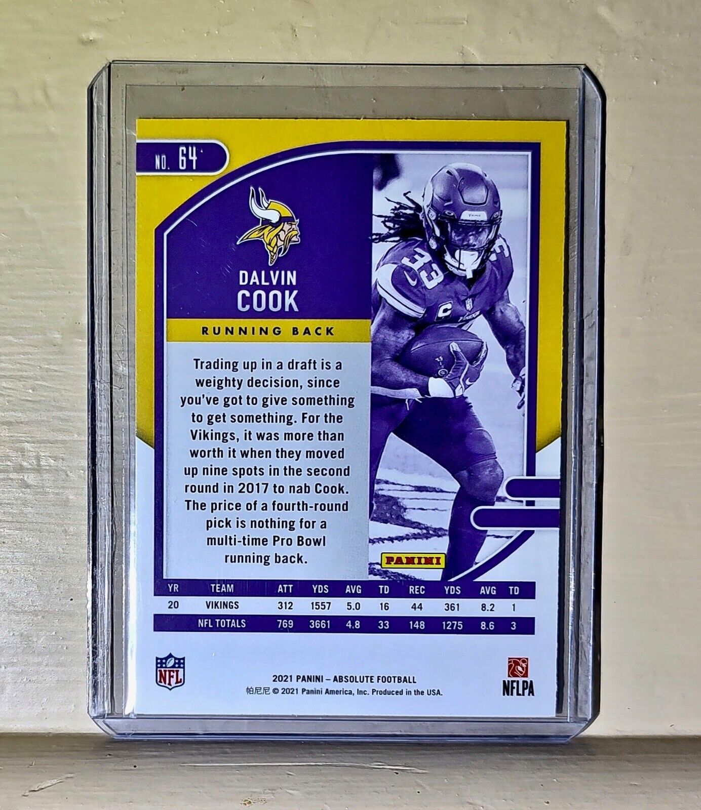 Dalvin Cook 2021 Panini NFL Absolute Football #64 Card Vikings