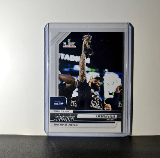 Abraham Lucas 2026 Panini NFL Super Bowl LIX Champions #15 Card Seattle Seahawks