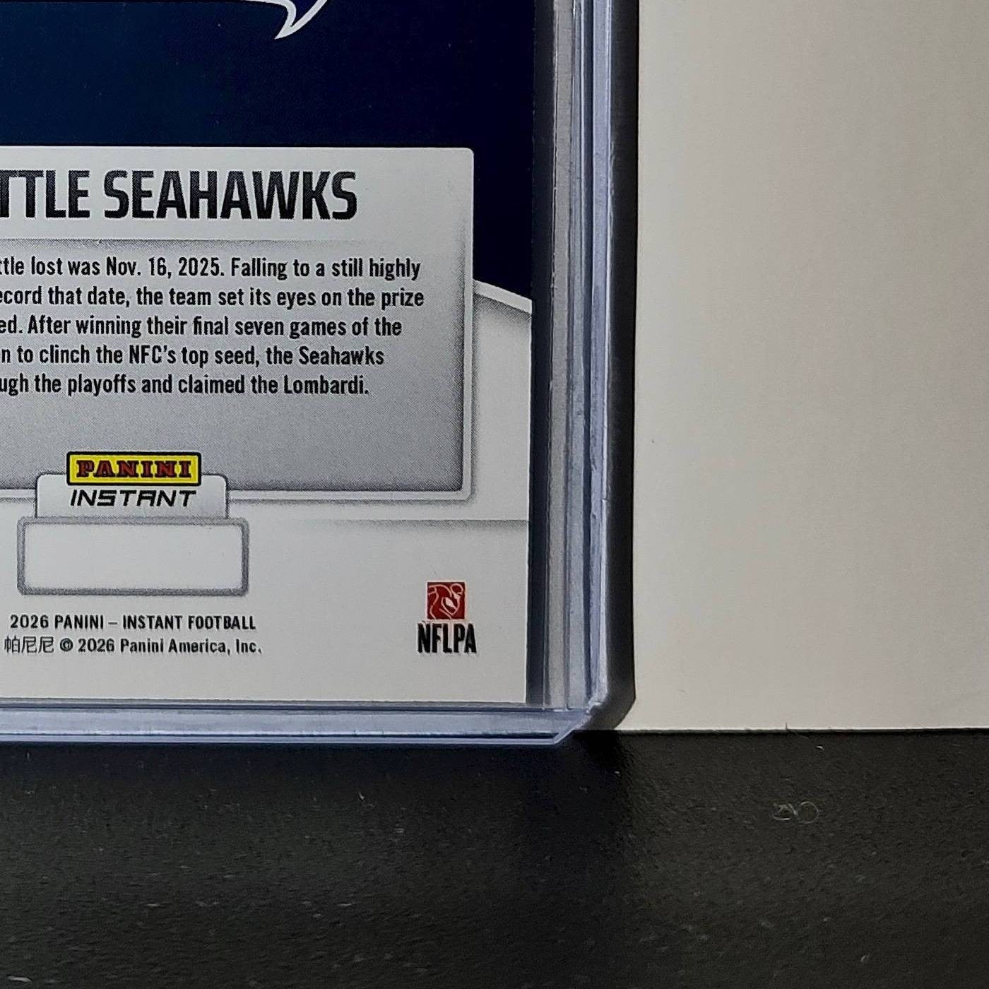 Seattle Seahawks 2026 Panini NFL Super Bowl LIX Champions #1 Football Card