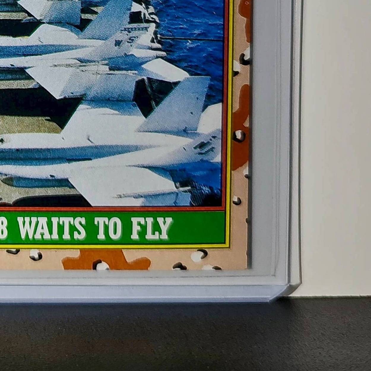 An F/A-18 Waits to Fly 1991 Topps Desert Storm #29 Card