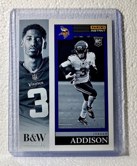 Jordan Addison 2023 Panini NFL #19 Black & White Rookies Card Vikings 1/216