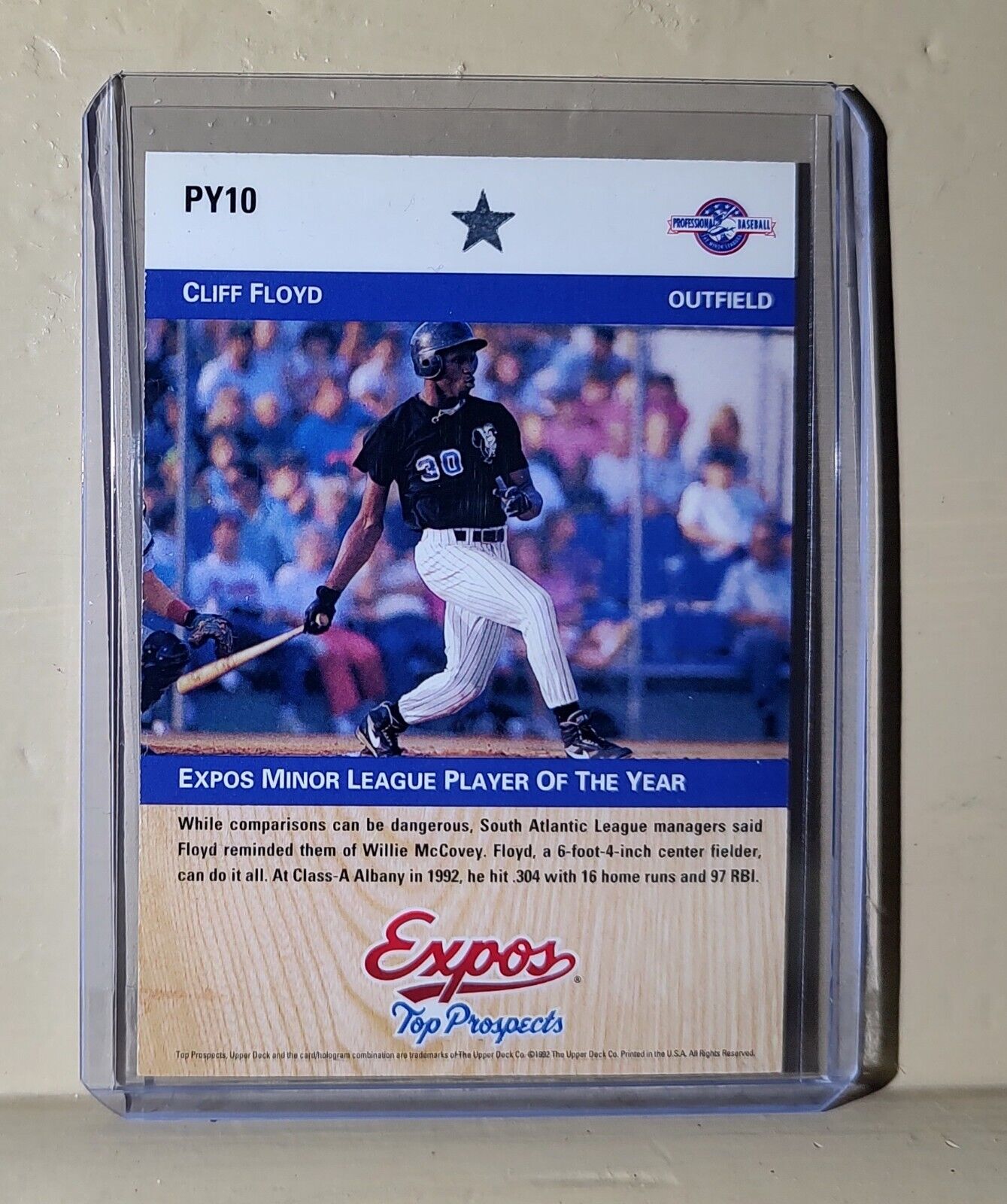 Cliff Floyd 1992 Upper Deck MLB #PY10 Baseball Card Polecats Expos Top Prospects