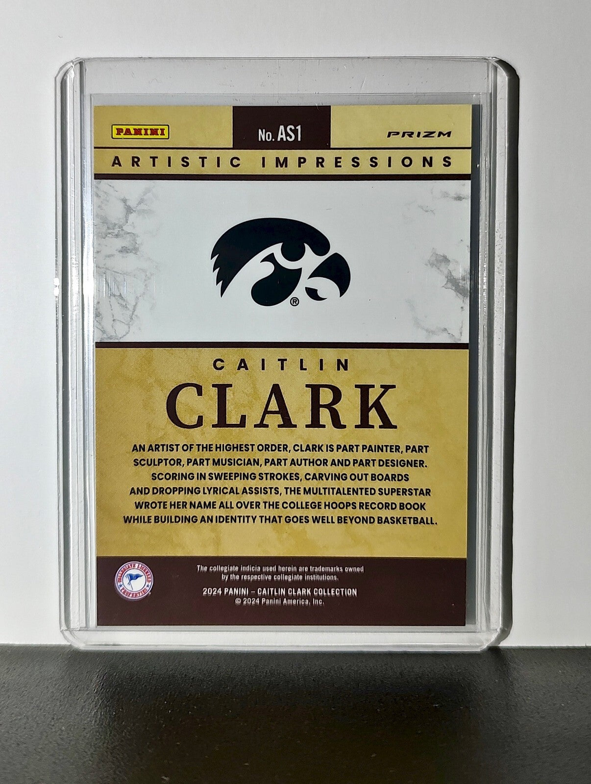 Caitlin Clark 2024 Panini Select Artistic Selections #AS1 Card Iowa Hawkeyes