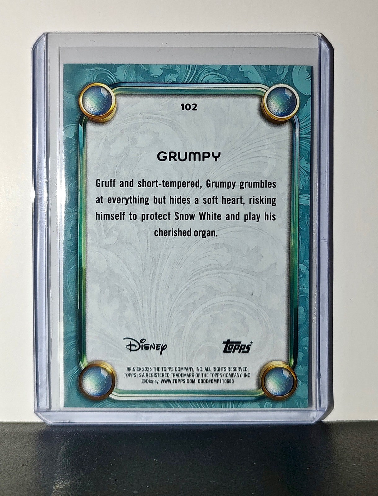 Grumpy 2025 Topps Disney Wonder #102 Diamond Card Snow White & the Seven Dwarfs