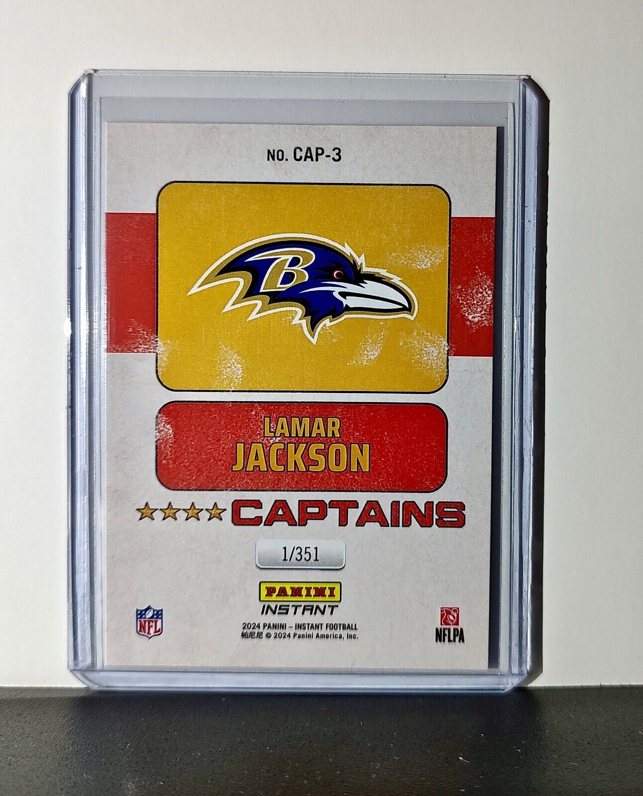 Lamar Jackson 2024 Panini Captains NFL #3 Card Baltimore Ravens 1/351