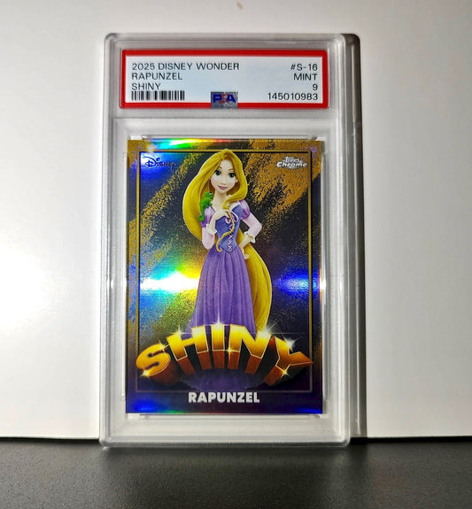 Rapunzel 2025 Topps Shiny Disney Wonder #S-16 Card Tangled PSA 9
