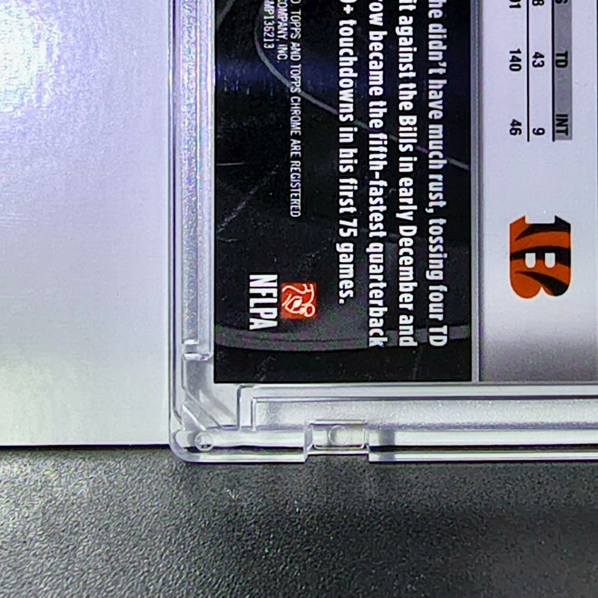 Joe Burrow 2025 NFL Topps Chrome Black #23 Purple Refractor Card Bengals 52/75