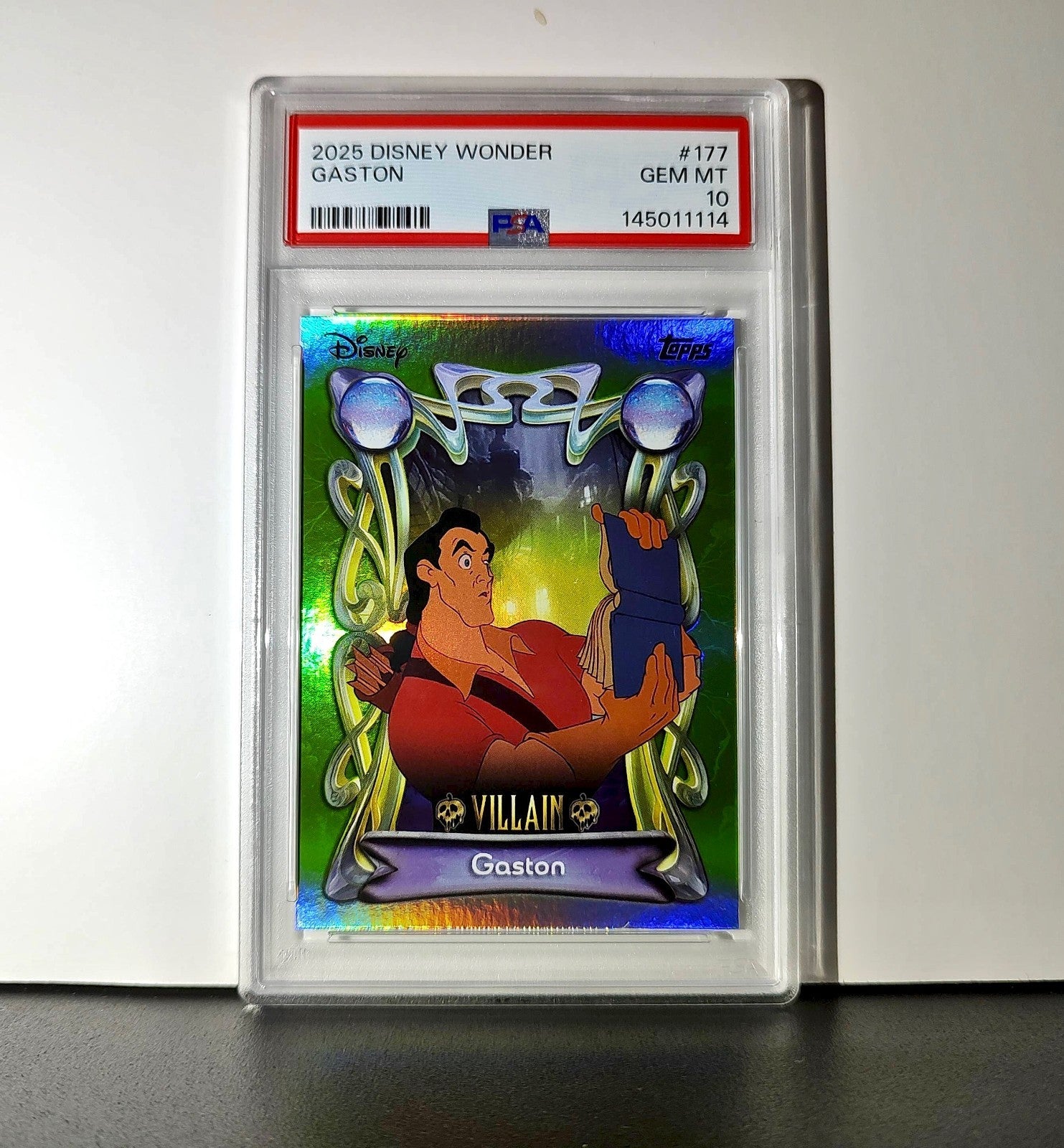 Gaston 2025 Topps Disney Wonder #177 Card Beauty and the Beast PSA 10