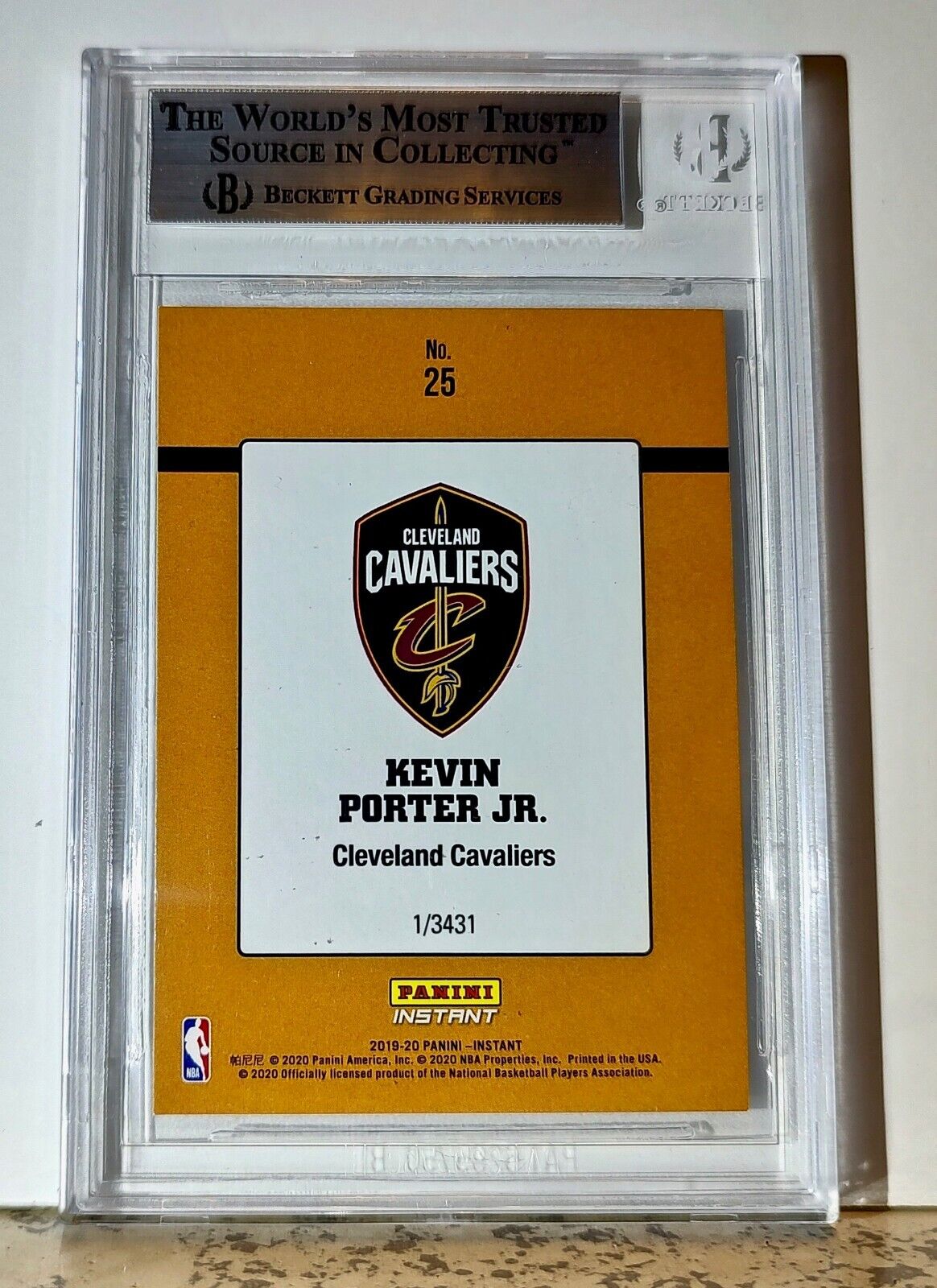 Kevin Porter Jr. 2019-20 Panini NBA #25 Rated Rookies 1/3431 BGS 9 Caveliers