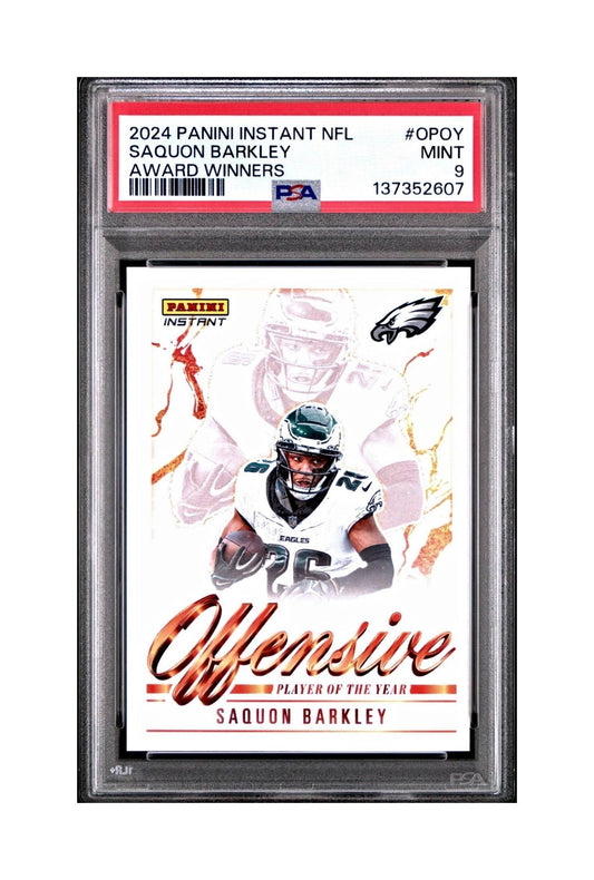 Saquon Barkley 2024 Panini NFL AP Offensive Player of the Year Eagles PSA 9 Mint