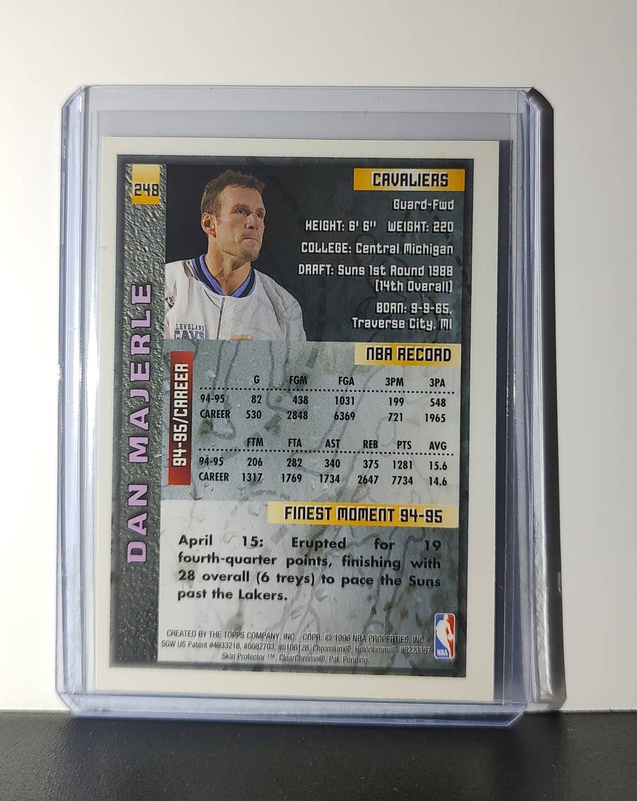 Dan Majerle 1995-96 Topps Finest NBA #248 Card Cavaliers