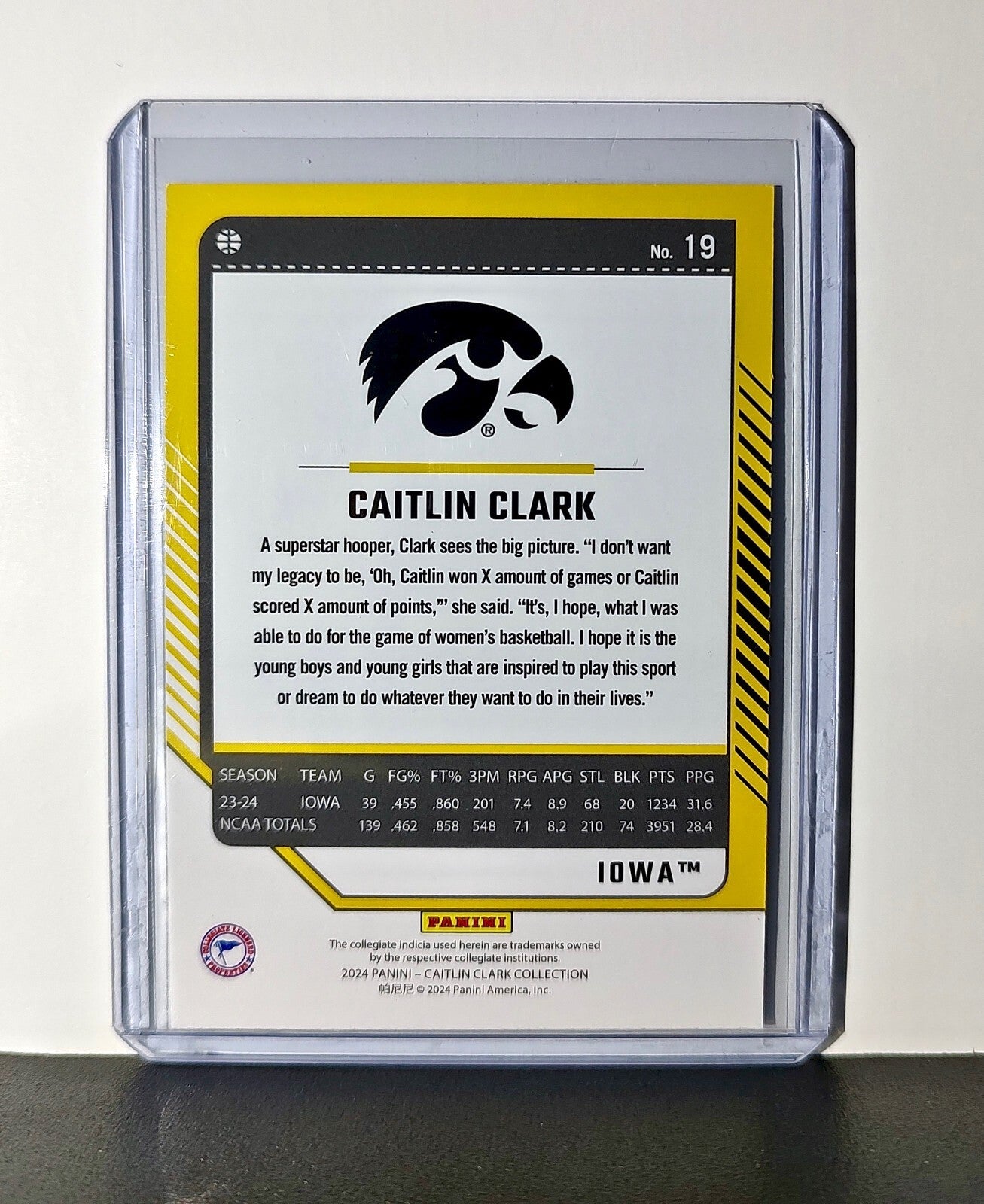 Caitlin Clark 2024 Silver Foil Panini Donruss #19 Basketball Card Iowa Hawkeyes