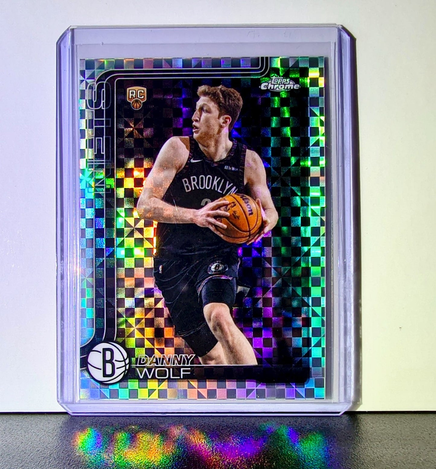 Danny Wolf Rookie 2025-26 NBA Topps Chrome Update X-Fractor #177 Card Nets