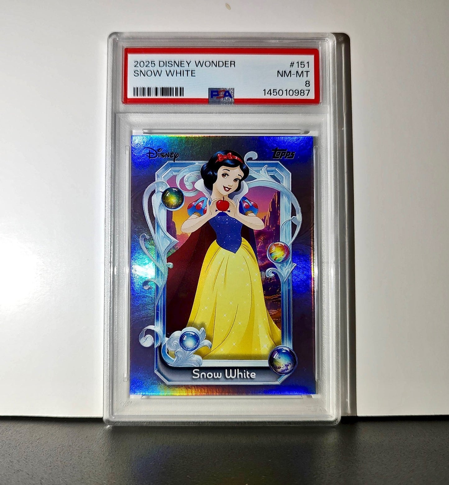 Snow White  2025 Topps Disney Cartoon Princess #151 Card PSA 8
