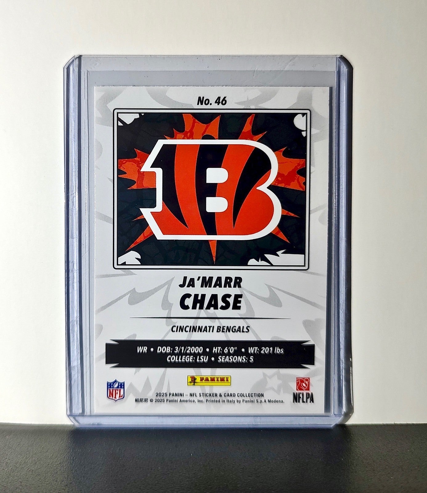 Ja'Marr Chase 2025 Panini NFL #46 Sticker Card Cincinnati Bengals
