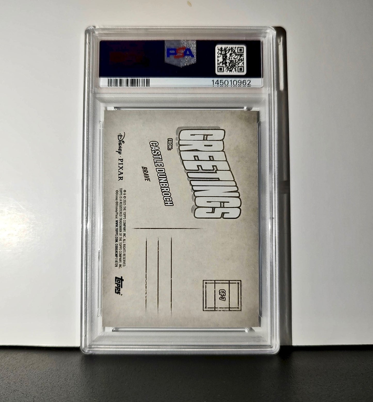 Castle DunBroch 2025 Topps Disney Wonder #GF-7 Greetings From Card Brave PSA 9
