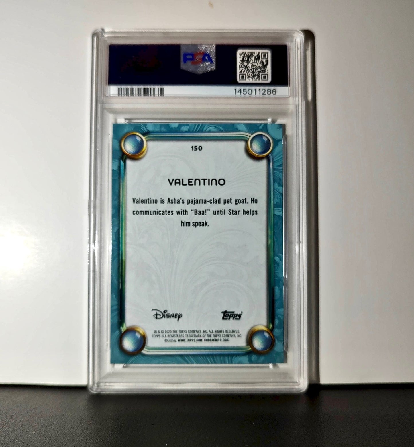 Valentino 2025 Topps Disney Wonder #150 Diamond Card Wish PSA 9
