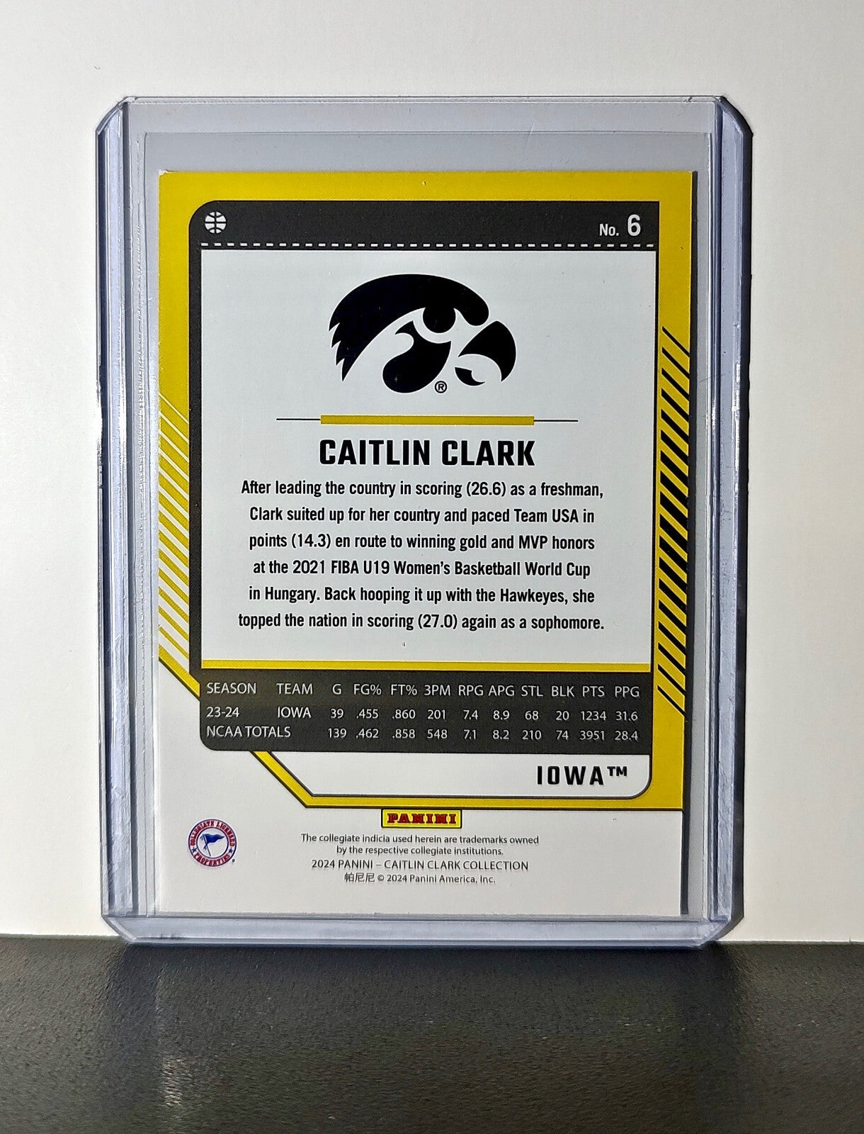 Caitlin Clark 2024 Silver Foil Panini Donruss #6 Basketball Card Iowa Hawkeyes