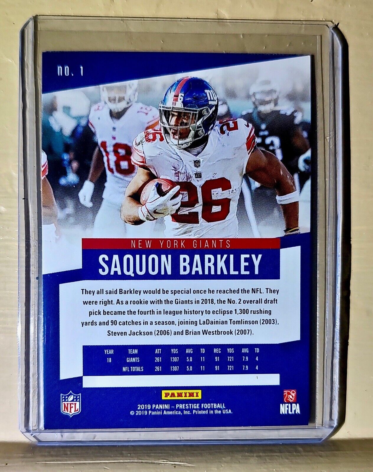 Saquon Barkley 2019 Panini Prestige Xtra Points Parallel #1 NFL Card Giants