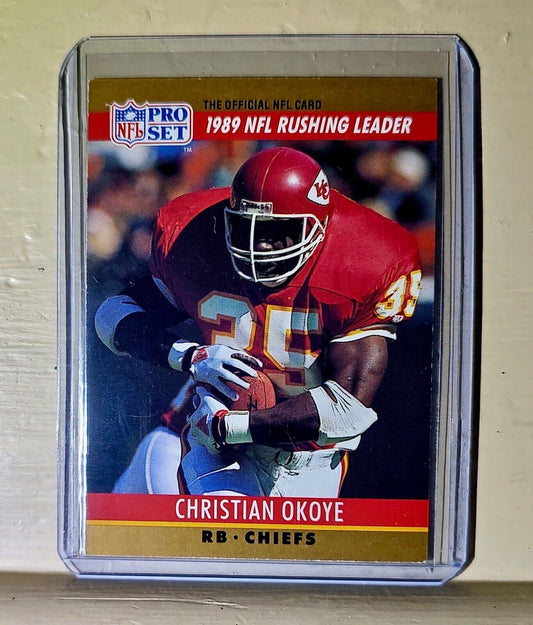 Christian Okoye 1989 NFL Pro Set NFL Rushing Leader #35 Football Card Chiefs