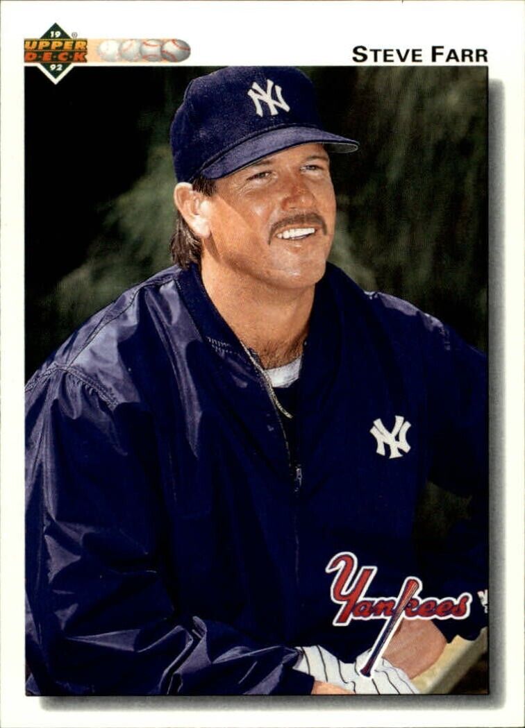 Steve Farr 1992 Upper Deck MLB #48 Baseball Card New York Yankees