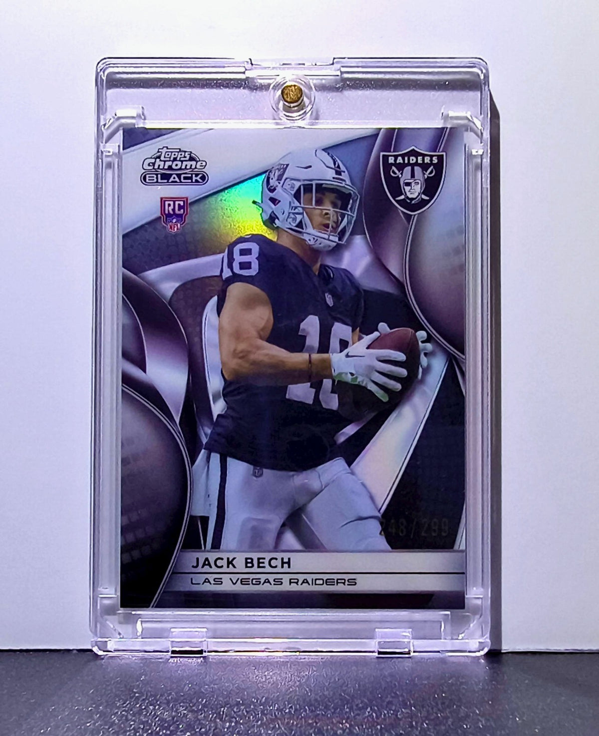 Jack Bech Rookie 2025 NFL Topps Chrome Black #126 Refractor Card 248/299 Raiders