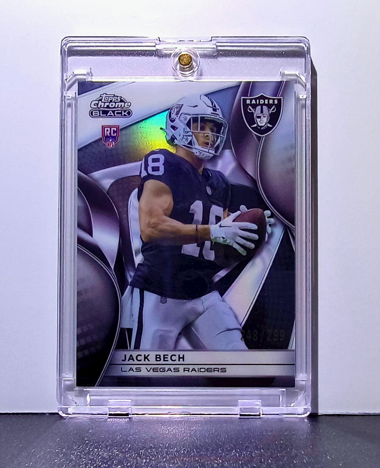 Jack Bech Rookie 2025 NFL Topps Chrome Black #126 Refractor Card 248/299 Raiders