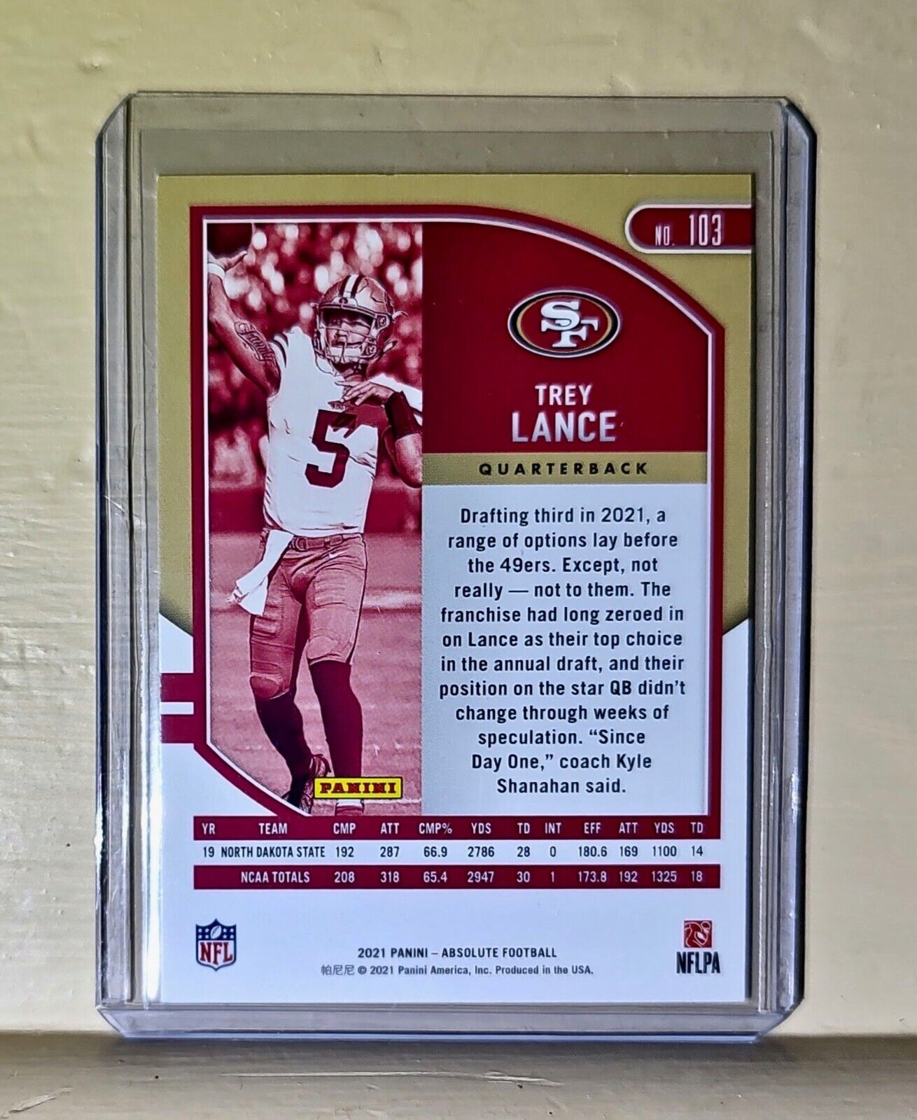 Trey Lance 2021 Panini NFL Absolute Football #103 Rookie Card 49ers