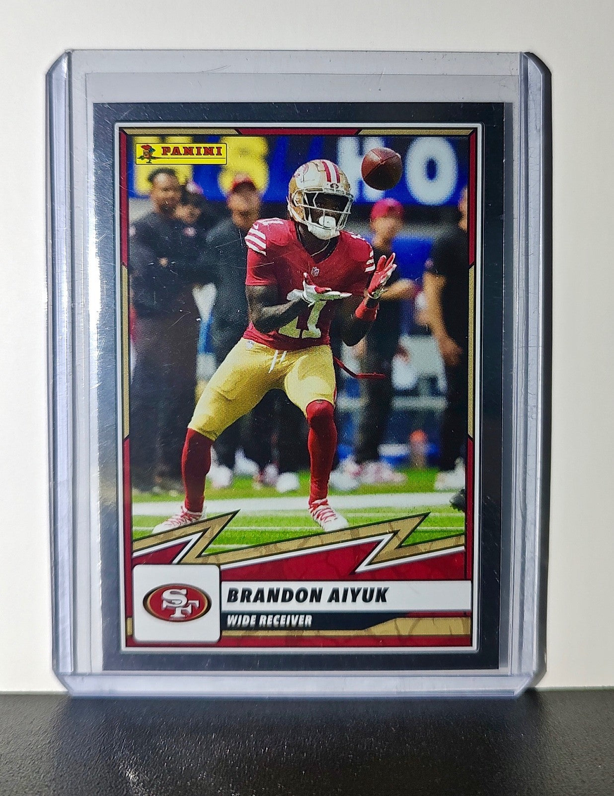 Brandon Aiyuk 2025 Panini NFL #12 Foil Sticker Card San Francisco 49ers