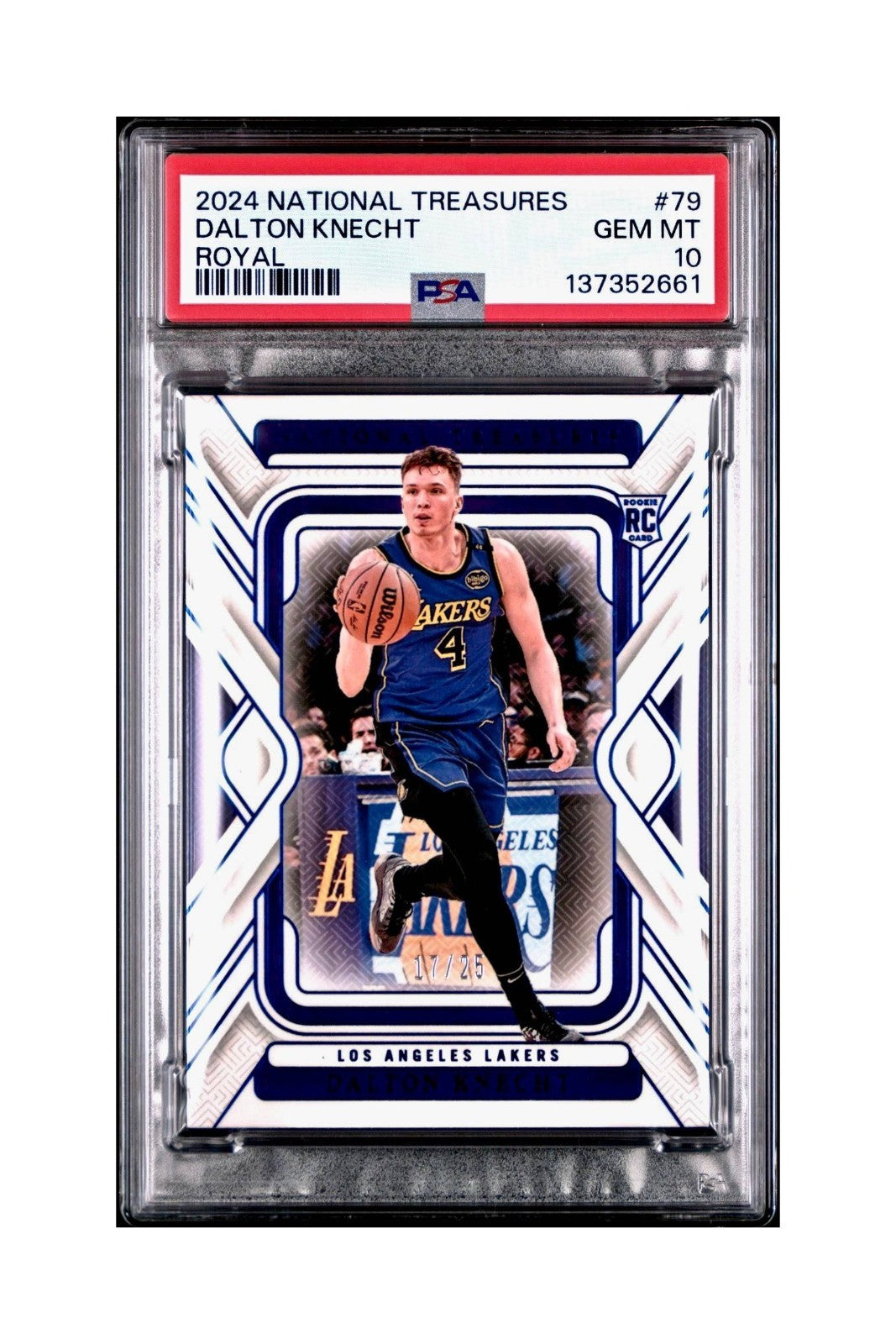 Dalton Knecht 2024-25 Panini National Treasures 17/25 #79 Royal PSA 10 Gem Mint