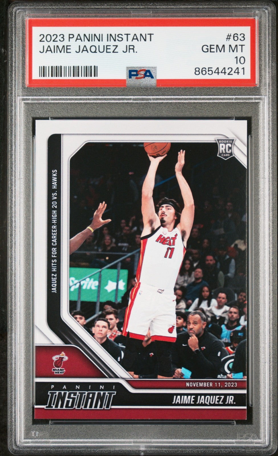 Jaime Jaquez Jr. 2023-24 Panini #63 NBA Rookie Card 1 of 183 PSA 10 Gem Mint