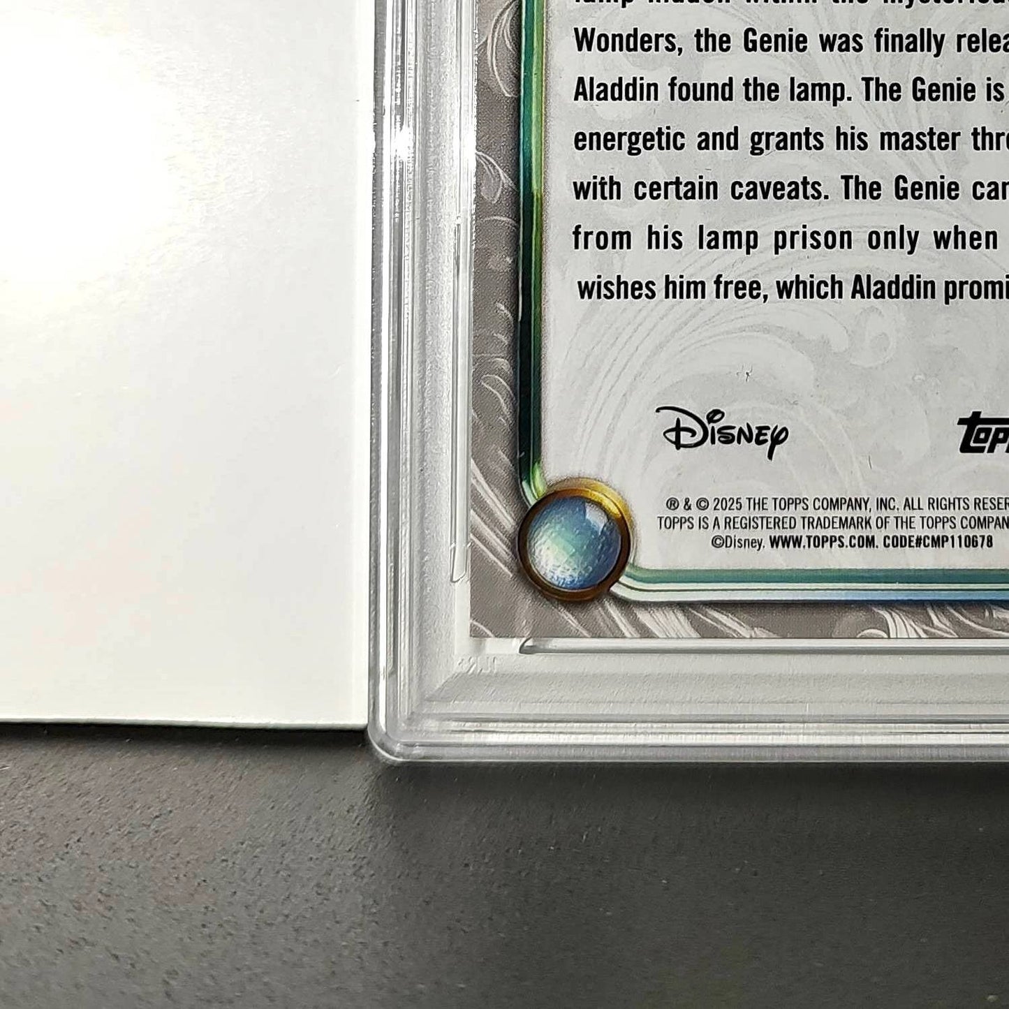 Genie 2025 Topps Disney Wonder #50 Winter Variant Card Aladdin PSA 9