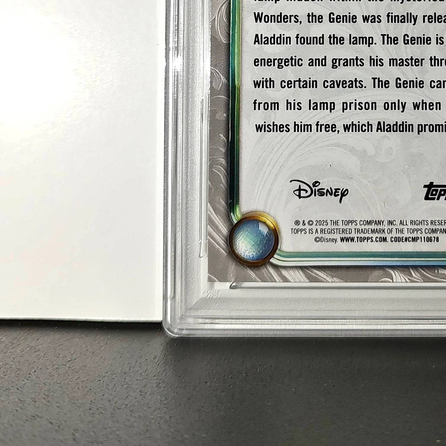 Genie 2025 Topps Disney Wonder #50 Winter Variant Card Aladdin PSA 9