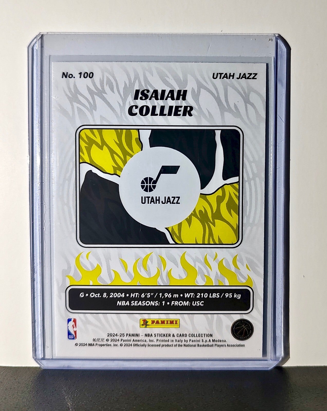 Isaiah Collier Rookie 2024-25 Panini NBA #100 Foil Sticker Card Utah Jazz